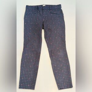 Gap Pants Women’s 6 R Blue Girlfriend Chino Geometric Print Skinny Ankle